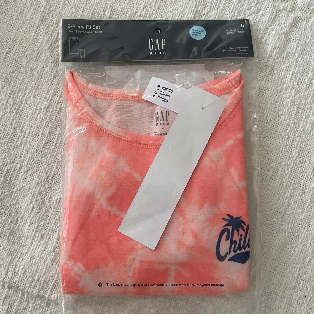 Gap 2‎ Piece Pajama Set Shorts NWT NEW Kids Size 6 Tie Dye Boys Summer